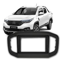 Moldura Multimídia 2 Din Fiat Nova Strada 2021 Preto Fosco - (Padrão Japonês) (4216)