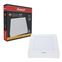 Plafon Pop Sobrepor 17x17cm Avant 12W 3000K Bivolt Luz Amarela - Quadrado