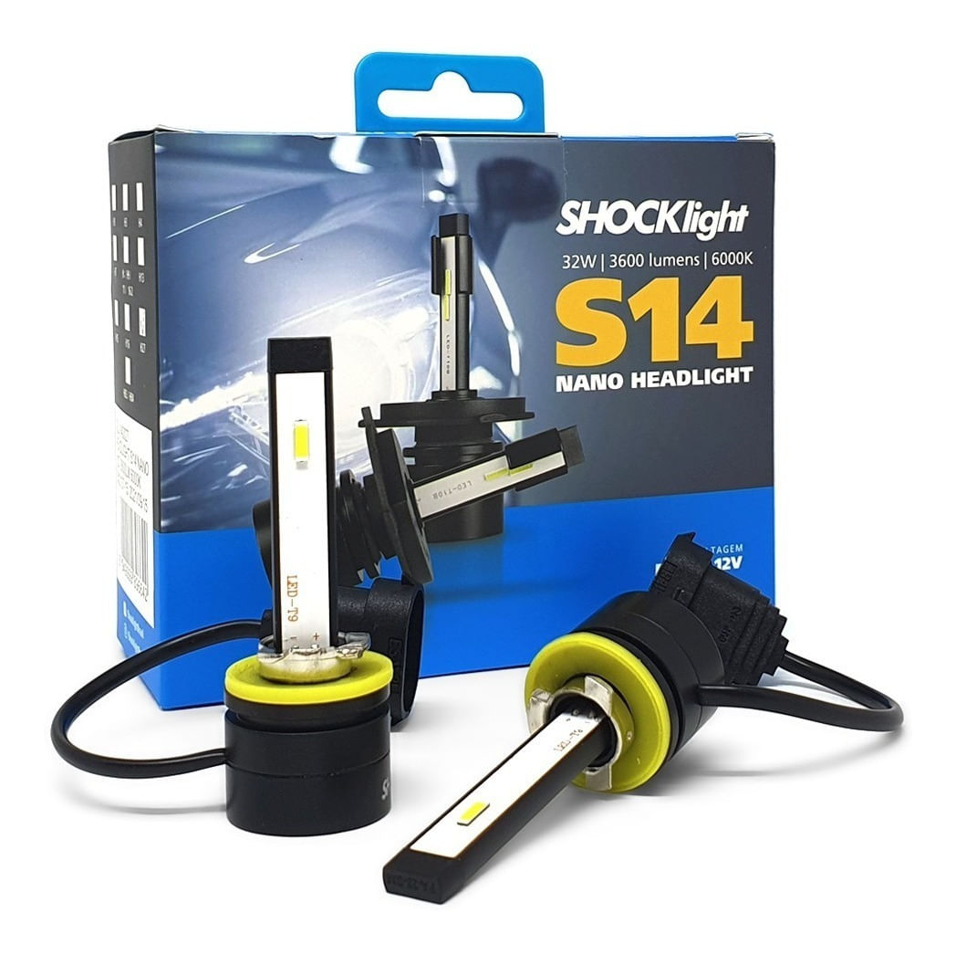 Par Lâmpada Shocklight Super LED S14 Nano H27 32W 6000K 3600