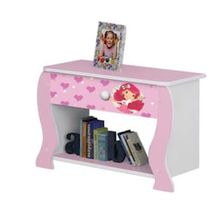 Mesa de Cabeceira Infantil J&amp;A Móveis Moranguinho com 1 Gaveta - Rosa