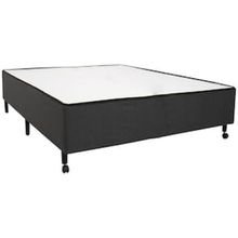 Base Box de Casal Castor New Alfa com Revestimento em Tecido Poliéster 40x138x188cm - Cinza