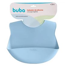 Babador em Silicone com Bolso Pega Migalhas Azul - Buba