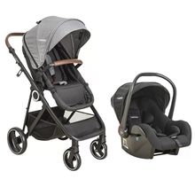 Carrinho Cosmos Travel System (com bebê conforto) Melange Grafite - Kiddo