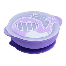 Tigela com Sucção e Tampa em Silicone Baleia - Marcus &amp; Marcus