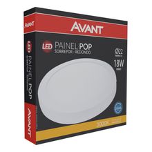 Plafon Pop Sobrepor 22x22cm Avant 18W 3000K Bivolt Luz Amarela - Redondo