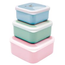 Kit 3 Potinhos com Tampa Infantil Gumy Rosa - Buba