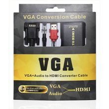 Cabo Conversor Vga Para Hdmi Com Áudio Usb