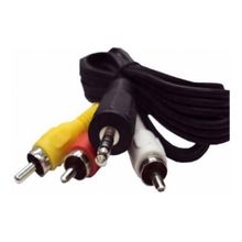 Cabo Áudio Auxiliar P2 3Rca Para Dvd Celular P2 Tv De Tubo