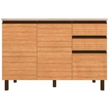 Balcão Bartira Cristal MDP 15mm com 2 Portas, 3 Gavetas e 1 Prateleira - 120,1cm de largura
