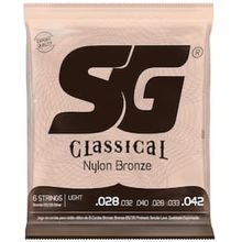 Encordoamento para Violão .028 Light SG Strings Classical 6681 em Nylon Bronze 65/35 Prateado - 6 Cordas