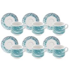 Conjunto com 6 Xícaras e Pires para Café Tramontina Clarice em Porcelana - 100 ml