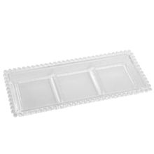 Petisqueira com 3 Divisórias Wolff Gourmet em Cristal Transparente - 30 cm