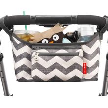 ORGANIZADOR CARRINHO DE BEBE CHEVRON CREME E CINZA SKIP HOP
