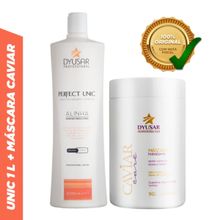 Escova Progressiva Passo Unico 1L + Mascara Caviar 1KG