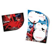 Convite de Aniversário LadyBug Miraculous - 8 unidades - Regina Festas