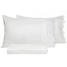 Jogo de Cama LmPeter Casal Microfibra 100% Poliéster 3 Peças Branco