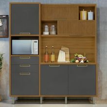 Cozinha em MDF Loft Nesher Imperatriz 6 Portas, 2 Gavetas, 11 Prateleiras - 183cm