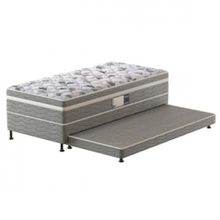 Cama Box Conjugada de Solteiro PROdormir Advanced com Cama Auxiliar – Branco/Cinza