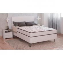 Cama Box Conjugada Casal Ortobom Turin Ortopédico com Ortopillow 55x138x188cm - Branco/Cinza