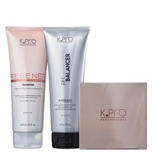 Kit K.Pro Regenér Home Care & PH Balancer - Shampoo 240ml + Acidificante 230g + Máscara Capilar 165g