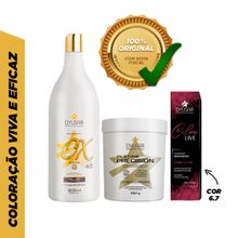 Kit Pó Descolorante de 250 g + Ox de 40 vol + Coloração 6.7