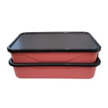 Marmita Fit Dupla 1,3L Rosa com Talher - Unitermi