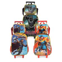 Mochila Lancheira Rodas Infantil Vingadores Luxcel IC38132AG