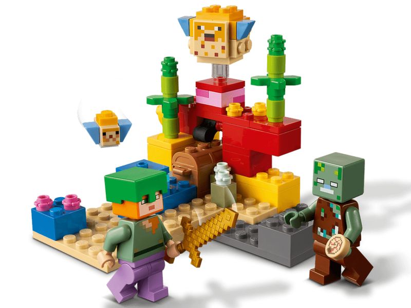 Lego Brinquedo De Montar Minecraft Mar Peixes Blocos A Batalha