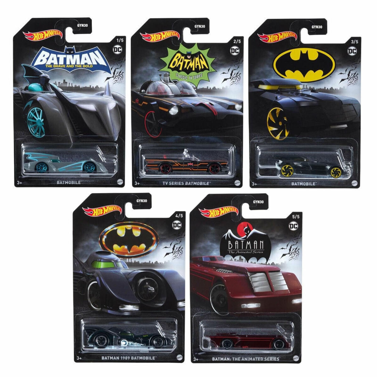 Carrinho - Hot Wheels Entertainment - Batman - Kit com 4 carrinhos MATTEL