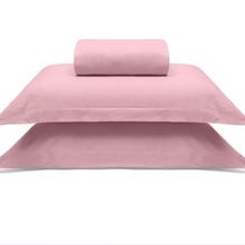 Jogo de Cama Buettner Queen Malha 100% Algodao Liso 3 Peças Image Rose