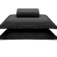 Jogo de Cama Buettner Queen Malha 100% Algodao Liso 3 Peças Image Preto