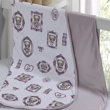 Cueiro Duplo Tecebem Baby Cristina Malha Estampado kinder 80cm x 90cm Rose