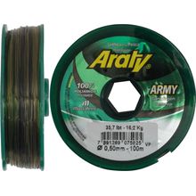 Linha De Pesca Mono Araty Army 0,40mm 24lb 100m 10 Pçs