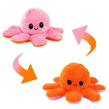 Pelucia Polvo Reversivel Grande - Rosa e Laranja BBR