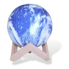Luminária Lua Cheia 3d Abajur Touch 15cm Cores Touch LUA AZUL