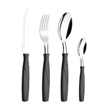 Faqueiro Brinox em Polipropileno e Aço Inox Itaparica Preto – 16 Peças