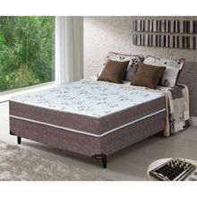 Cama Box Conjugada Casal Umaflex New Florença com Molas Ensacadas 55x138x188cm - Marrom/Bege