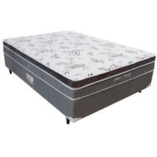 Cama Box Conjugada Casal Herval Nature Bambu com Pillow Inn e Molas Bonnel 56x138x188cm - Preto/Cinza