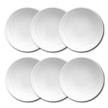 Conjunto de Pratos Fundos Germer Shell em Porcelana Branco – 6 Peças