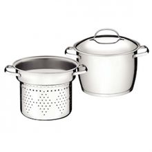 Conjunto Cozi-Pasta 2 Peças Tramontina Allegra em Aço Inox com Fundo Triplo