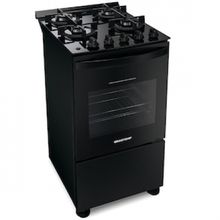 Fogão Brastemp 4 Bocas BFO4VAE com Mesa de Vidro Temperado, Grades Duplas de Ferro Fundido e Acendimento Automático Bivolt – Preto
