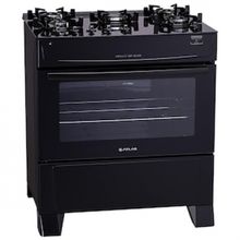 Fogão Atlas 5 Bocas Mônaco Top Glass com Mesa de Vidro Temperado Bivolt – Preto