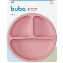 Pratinho de Silicone com Ventosa Rosa - Buba