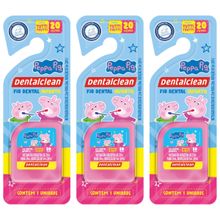 3 FIO DENTAL INFANTIL - PEPPA PIG - 20M - ROSA - DENTALCLEAN