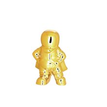 Figura Astronauta Mão na Cintura Dourado 100Mm