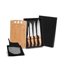 Kit Para Cozinha Em Bambu/Inox Com Avental - 6 Pçs Welf