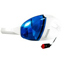 Mini Aspirador Branco e Azul 12V para Carro
