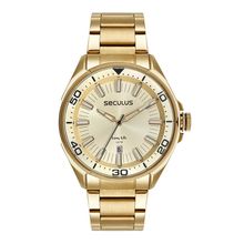 Relógio Seculus Masculino Ref: 77262gpsvda2 Casual Dourado