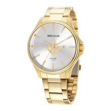Relógio Seculus Masculino Ref: 44116gpsvda1 Maçonaria Dourado