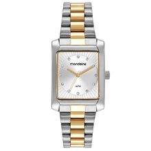 Relogio Mondaine Feminino Ref: 32480lpmvbe3 Retangular Bicolor